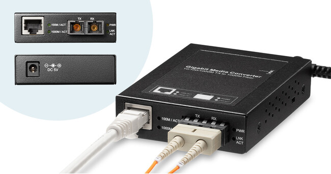 1000BASE-SXマルチモード対応、ブリッジタイプのGigabit光メディアコンバータを発売