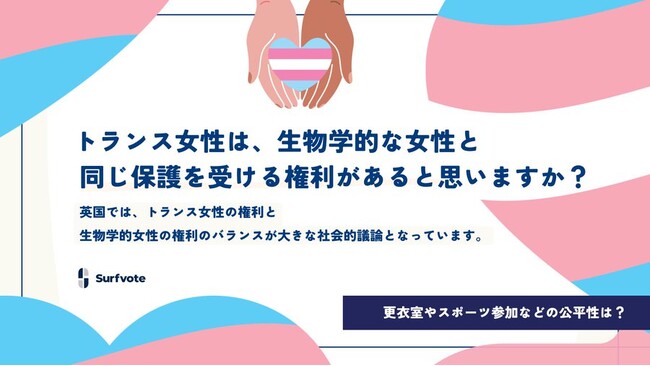 【トランス女性は生物学的な女性と同じ保護を受ける権利があると思いますか？】Surfvoteで意見を募集中
