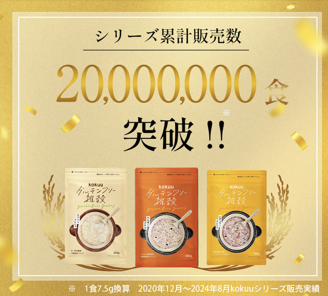 グルテンフリーの雑穀米、「kokuuの日」３日間限定のお客様感謝祭にて注文4800件越え