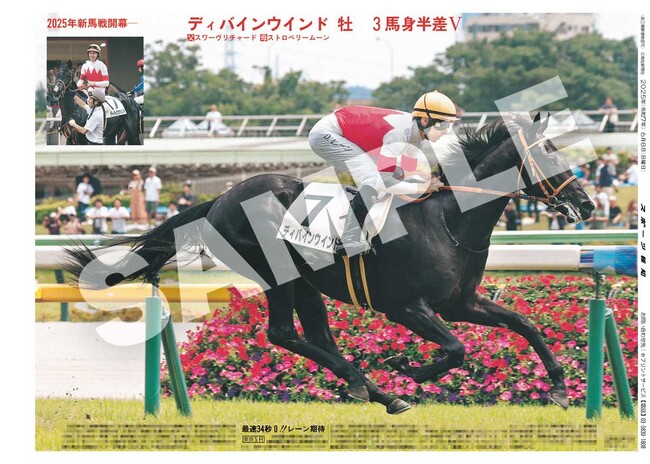 「スポーツ報知コンビニプリント」に競馬の新馬戦紙面