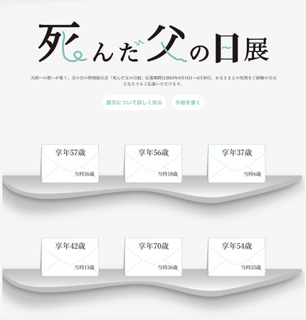 亡き父へ手紙を綴る「死んだ父の日展2025」開催のお知らせ