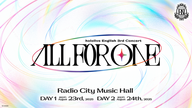 「ホロライブEnglish」3回目の全体ライブ『hololive English 3rd Concert -All for One- 』開催決定！