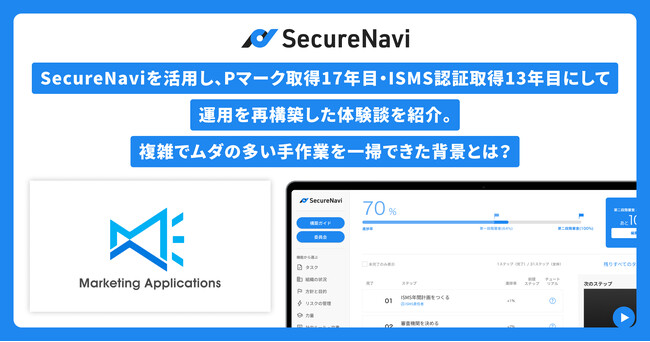 SecureNaviを活用し、Pマーク取得17年目・ISMS認証取得13年目にして運用を再構築した体験談を紹介。複雑でムダの多い手作業を一掃できた背景とは？
