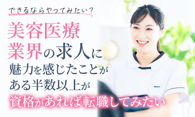 【できるならやってみたい？】美容医療業界の求人に魅力を感じたことがある半数以上が「資格があれば転職してみたい」