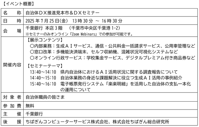 「自治体ＤＸ推進見本市＆ＤＸセミナー」の開催について