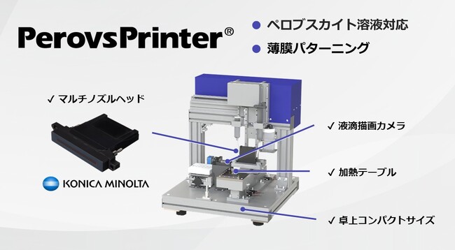【ペロブスカイト太陽電池試作用インクジェット塗布装置】を販売開始　高耐液のインクジェットヘッド搭載