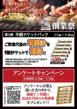 【とり鉄】6月23日(月）～　とり鉄25周年大創業祭開催です!!!