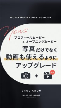 ウェディングムービーシュシュ　結婚式プロフィール＆オープニングムービーに動画が挿入できる「動画対応オプション」を提供開始