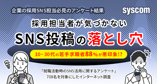 採用担当者が気づかない「SNS投稿の落とし穴」10～30代の若手求職者88%が悪印象？！