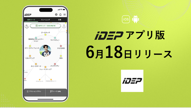 アスリートの目標達成を加速。 IDPメソッドを活用した個人の能力開発支援アプリ「iDEP」、6月18日（水）に正式リリース