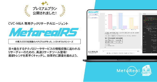 AIが瞬時に経済指標と市場予測レポート作成AIエージェント「Metarealリサーチ(Metareal RS）」プレミアムプランを6/18より提供開始