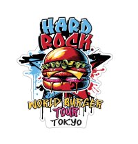アメリカンレストラン「ハードロックカフェ」ワールドバーガーツアーコンテスト  Tシャツ＆ピンバッジを販売
