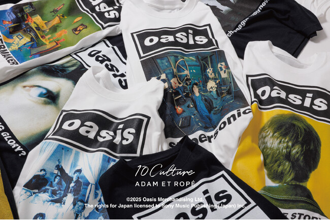 昨年即完売のoasis　10Culture / ADAM ET ROPE'の25SS新作Tシャツが登場！シングルやアルバムのアートワークをデザインに用いた全10柄は必見