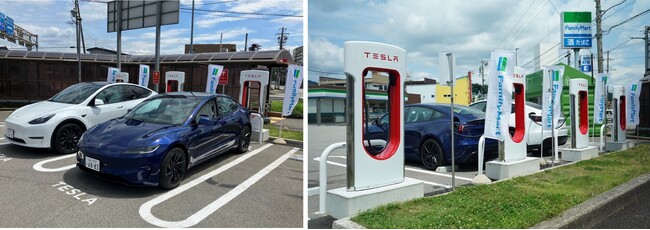 秋田県のコンビニエンスストア初　Tesla（テスラ）の電気自動車用急速充電設備（スーパーチャージャー）を設置～ファミリーマートは電気自動車用急速充電器 設置店舗数 流通・小売業界No.1～