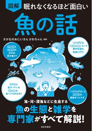 水族館やお寿司屋さんでヒーローになれる知識満載！ テレビや絵本で人気「さかなのおにいさん かわちゃん」監修の不思議に満ちた魚の世界『眠れなくなるほど面白い 図解 魚の話』6/20発売！