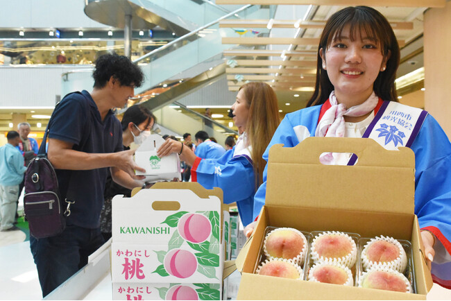 川西特産の早生桃が食べ頃 即売会は1時間で完売 / 兵庫県川西市