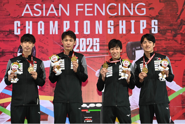 【フェンシング】アジア選手権（インドネシア/バリ）男子エペ団体で金メダル獲得！