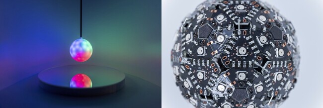 手のひらサイズで全天球フルカラー。アブストラクトエンジン　オリジナル全方位照明「PixOrb」を開発