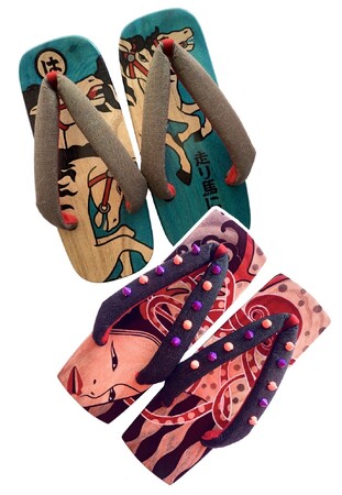 【新宿高島屋】下駄アーティスト鈴木千恵さんの「アート下駄」＆バッグ、スカート、手ぬぐいなどを販売。６月25日（水）から7月1日（火）まで。