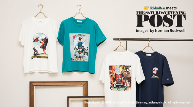 Golden Bear meets The Saturday Evening Post images by Norman Rockwell グラフィックTシャツを発売