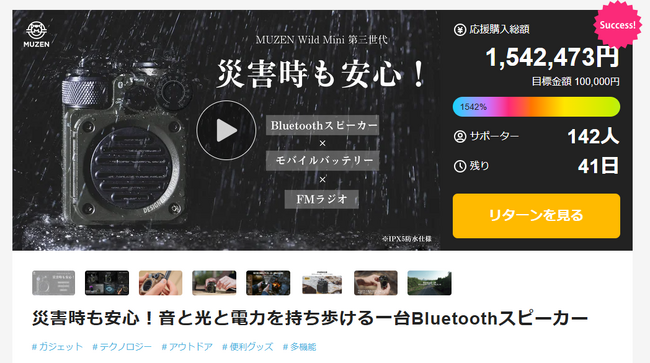 公開からわずか2分で目標金額を達成！MUZEN Wild Mini第三世代をMakuakeで初公開