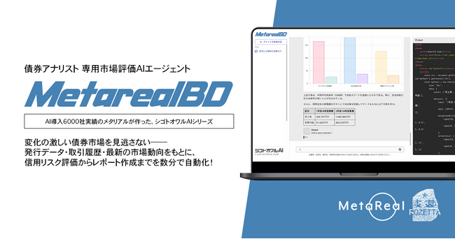 【メタリアル・グループ】債券市場評価レポート作成AIエージェント「Metareal ボンド(Metareal BD)」6/26提供開始
