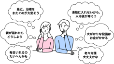 家族介護者の9割弱が、要介護者の入浴に負担を感じている実情。高齢者の入浴負担軽減で注目される「浴槽レス」とは？