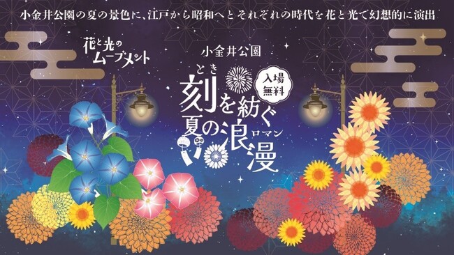 花と光のムーブメント　小金井公園 ～刻を紡ぐ、夏の浪漫～　2025年7月18日（金）～8月3日（日）開催