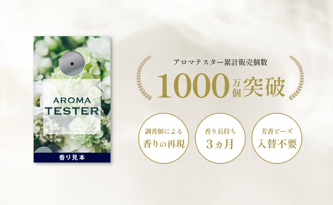 プロモツールの香り見本「アロマテスター」、累計販売数1000万個を突破!