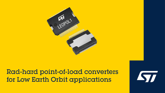 STマイクロエレクトロニクス、低軌道衛星アプリケーション向け高機能・耐放射線PoLコンバータを発表