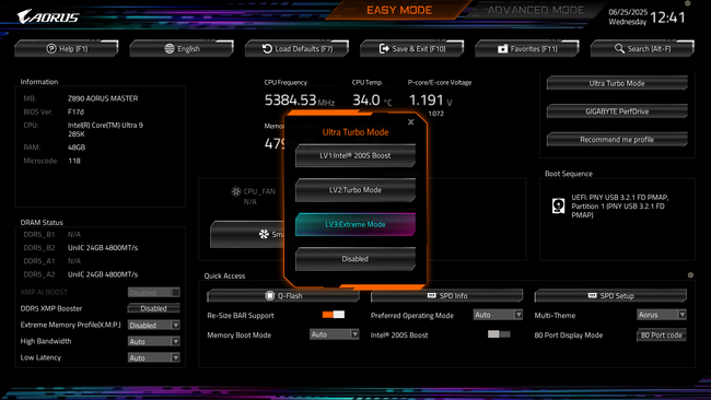 GIGABYTE「intel Z890マザーボードUltra Turbo Mode機能追加」に関するお知らせ