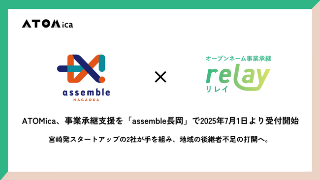 ATOMica、事業承継支援を「assemble長岡」で2025年7月1日より受付開始