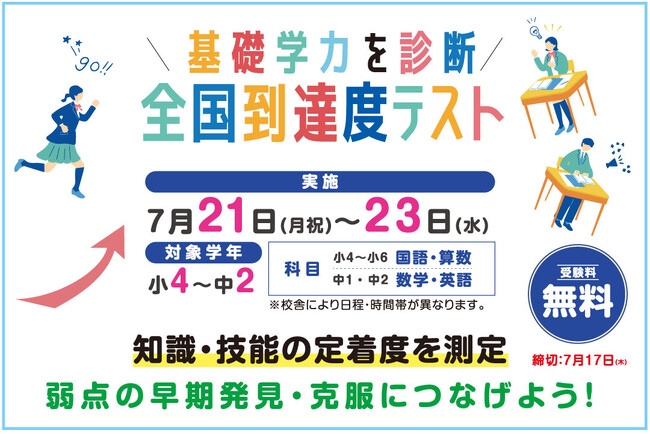 【進学塾サインワン】小学生・中学生の基礎学力を診断！　7月21日～23日の期間で「全国到達度テスト」実施！