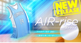 機能は、生地から生まれる。バスケットボールウェアBFIVEが提案する 次世代素材「エアライズ」 吸水・速乾・耐久性の三拍子で、快適なプレーを 機能は、生地から生まれる。バスケットボールウェアBFIVEが提案する 次世代素材「エアライズ」 吸水・速乾・耐久性の三拍子で、快適なプレーを