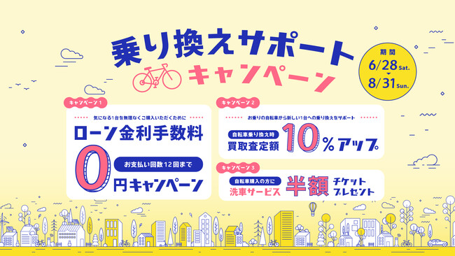全国のサイクルベースあさひで乗り換えサポートキャンペーンを開始します