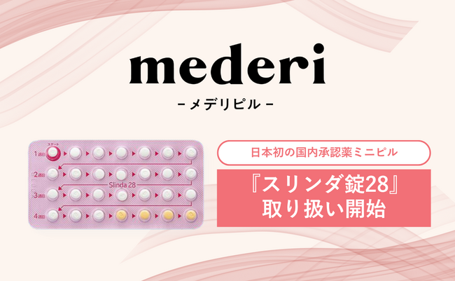 日本初の国内承認薬ミニピル『スリンダ錠28』オンラインピル診療サービス「メデリピル」にて取り扱いを開始