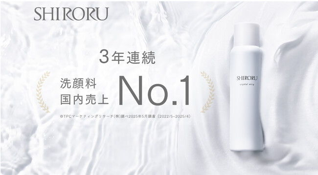 ３年連続 洗顔料国内売上No.1*¹を獲得！炭酸濃密泡洗顔「SHIRORU クリスタルホイップ」