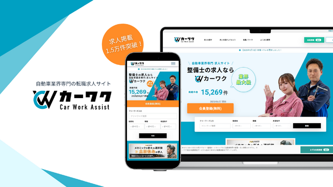 自動車業界の転職・就職に！求人掲載数15,000件突破、業界特化求人サイト『カーワク』～企業数・求人数の増加で、マッチングと効率の高い就職・転職をサポート～