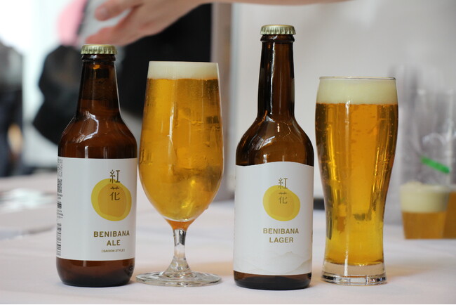 山形の紅花文化が生んだクラフトビールを体験。「BENIBANA ALE」・「BENIBANA LAGAR」の製品販売の発表会を開催