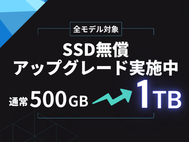 【今だけ超お得！】MDL.makeのゲーミングPCがSSD容量2倍に無償アップグレードできる大チャンス！