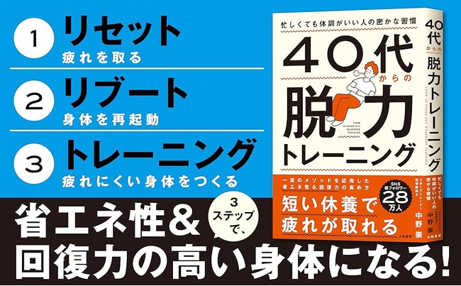 寝ても疲れが取れなくなってきたら、試してほしい！『４０代からの脱力トレーニング』発売（7/9）。