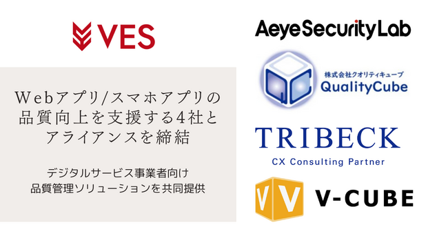 株式会社ヴェス、 Webアプリ/スマホアプリの品質向上を支援する4社とアライアンスを締結