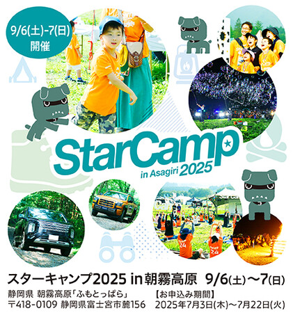 三菱自動車工業主催イベント「スターキャンプ2025 in 朝霧高原」に協力・出展します