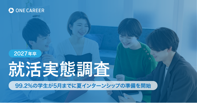 【2027年卒 就活実態調査】99.2%の学生が5月までに夏インターンシップの準備を開始