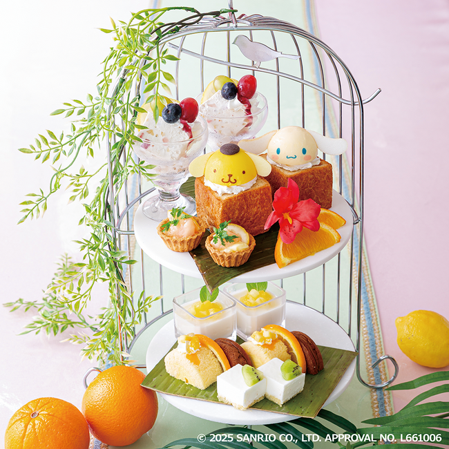 サンリオキャラクターズ ガーデンカフェから、夏季限定メニューが登場！サンリオのキャラクターのムースが選べるスイーツスタンドや韓国風ワッフル、かき氷などを展開。