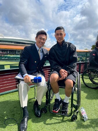 7/8（火）開幕「ウィンブルドンテニス」車いす部門　スペシャルナビゲーター・石黒賢が小田凱人、上地結衣にインタビュー