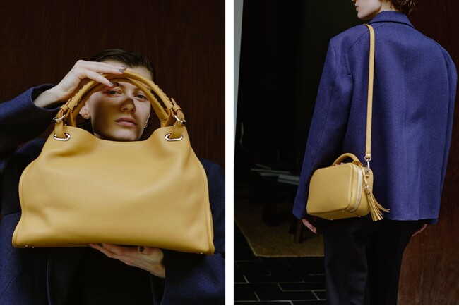 土屋鞄のエッセンシャルシリーズ「クラルテ」にゴールドを思わせる静かなきらめきの「オーロイエロー」が登場