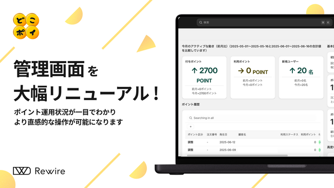 ご要望にお応えし、約4年ぶりの大幅リニューアル!「どこポイ」管理画面が生まれ変わりました
