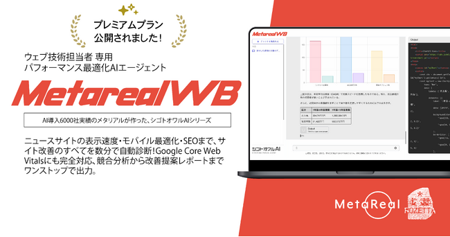 月額5万円、『1日20回』のWEB革命「Metareal ウェブ(Metareal WB)」プレミアムプラン7/10提供開始