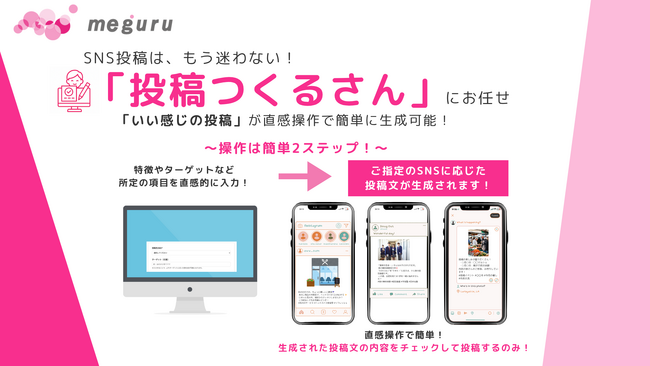 SNS投稿をAIが自動作成！キーワード・URLを入れるだけの新ツール「投稿つくるさん」リリース
